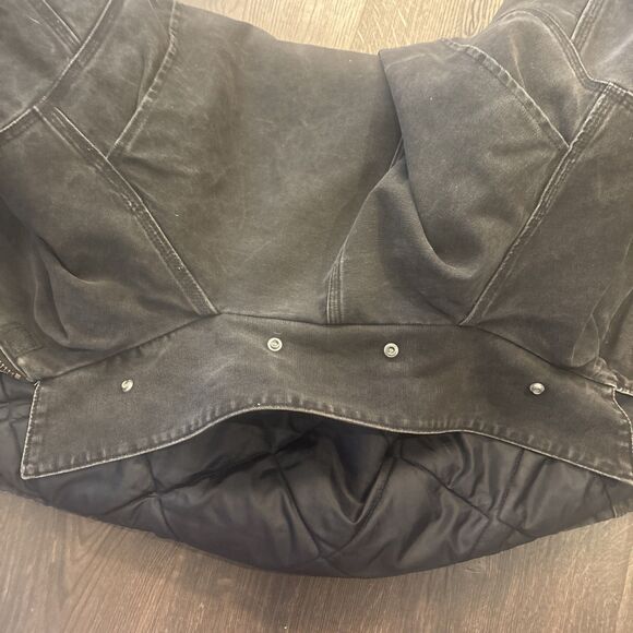 VTG Y2K Carhartt Mens XL Detroit Black Charcoal Duck Canvas Coat Quilt Lining - Picture 9 of 16